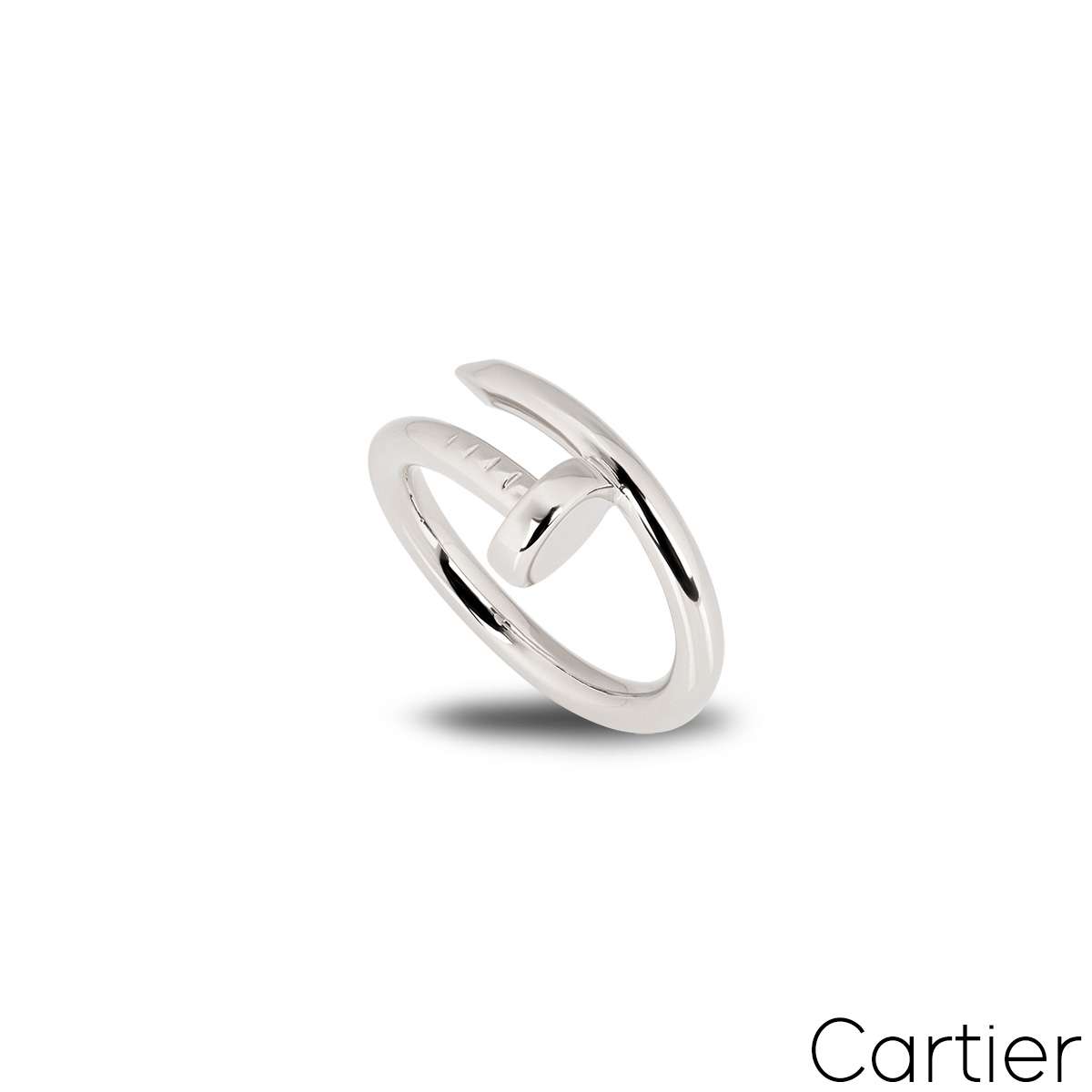 Cartier White Gold Plain Juste un Clou Ring Size 50 B4099200